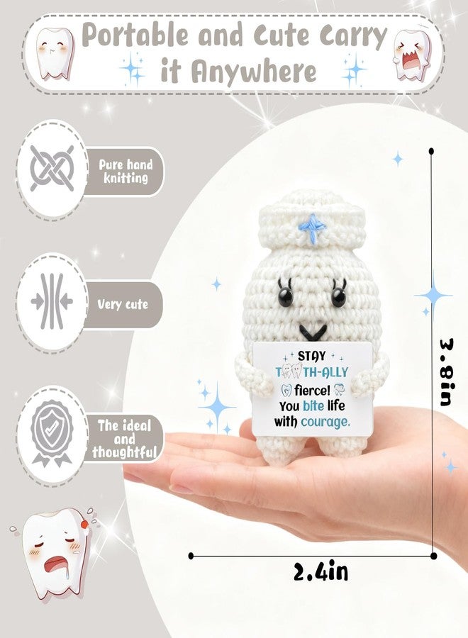 AICHPVOY Encouragement Handmade Crochet Tooth Doll with Inspirational Message Best for Friend Gifts for Women Men Unique Inspirational Gifts Emotional Support Crochet Christmas Birthday Gift - Image 2